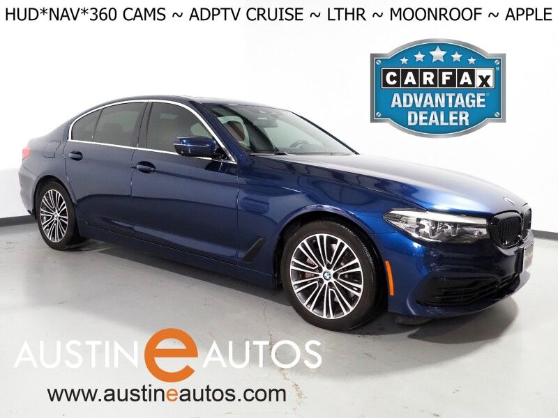 2019 BMW 5 Series 540i *DRIVER ASSIST PLUS PKG, HEADS-UP DISPLAY, NAVIGATION, ADAPTIVE CRUISE, SAFETY ALERTS, 360 VIEW CAMERAS, MOONROOF, DAKOTA LEATHER, HEATED/MULTI-CONTOUR SEATS, COMFORT ACCESS, WIRELESS CHARGING, APPLE CARPLAY