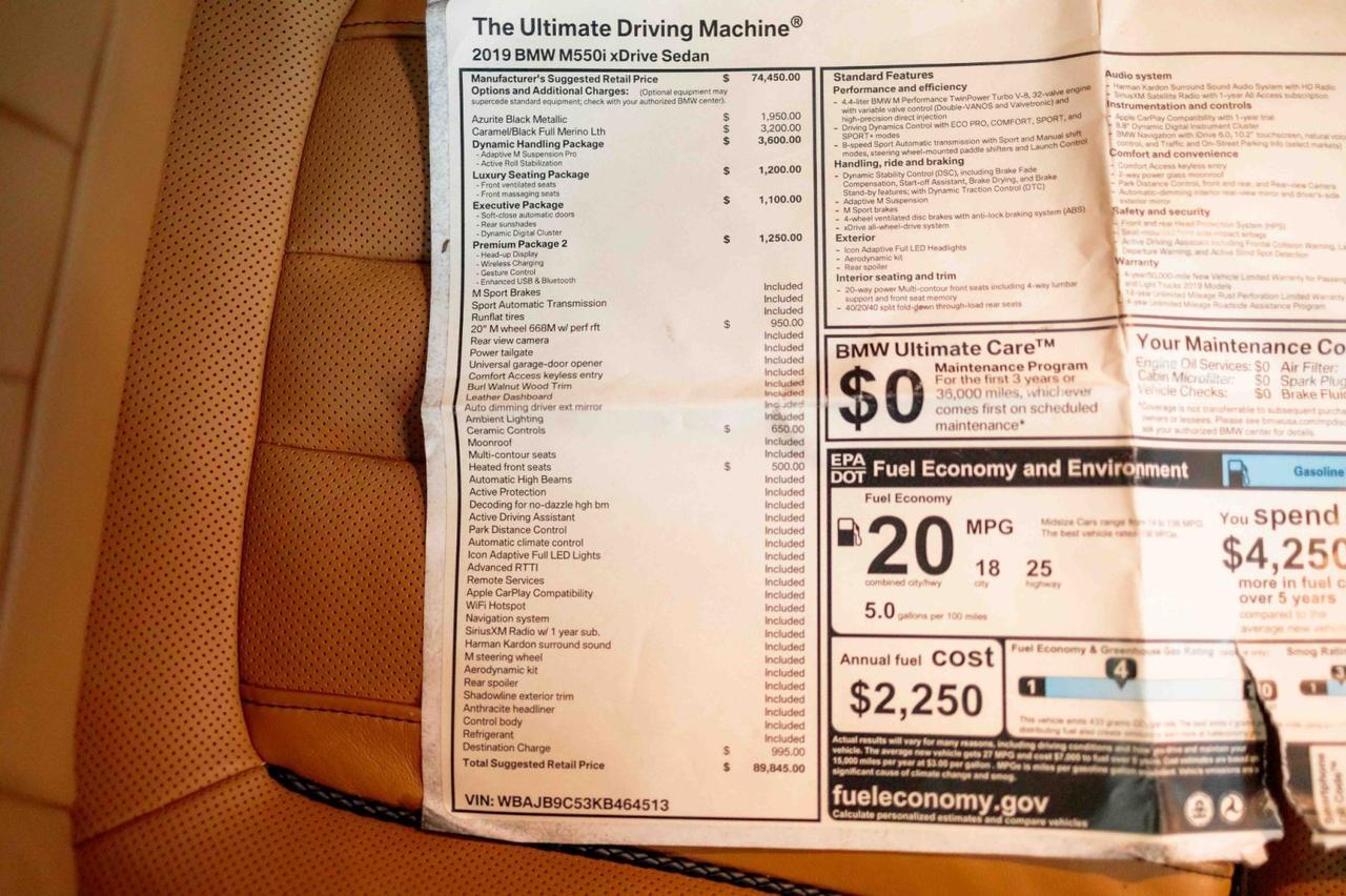 2019 BMW 5 Series M550i xDrive