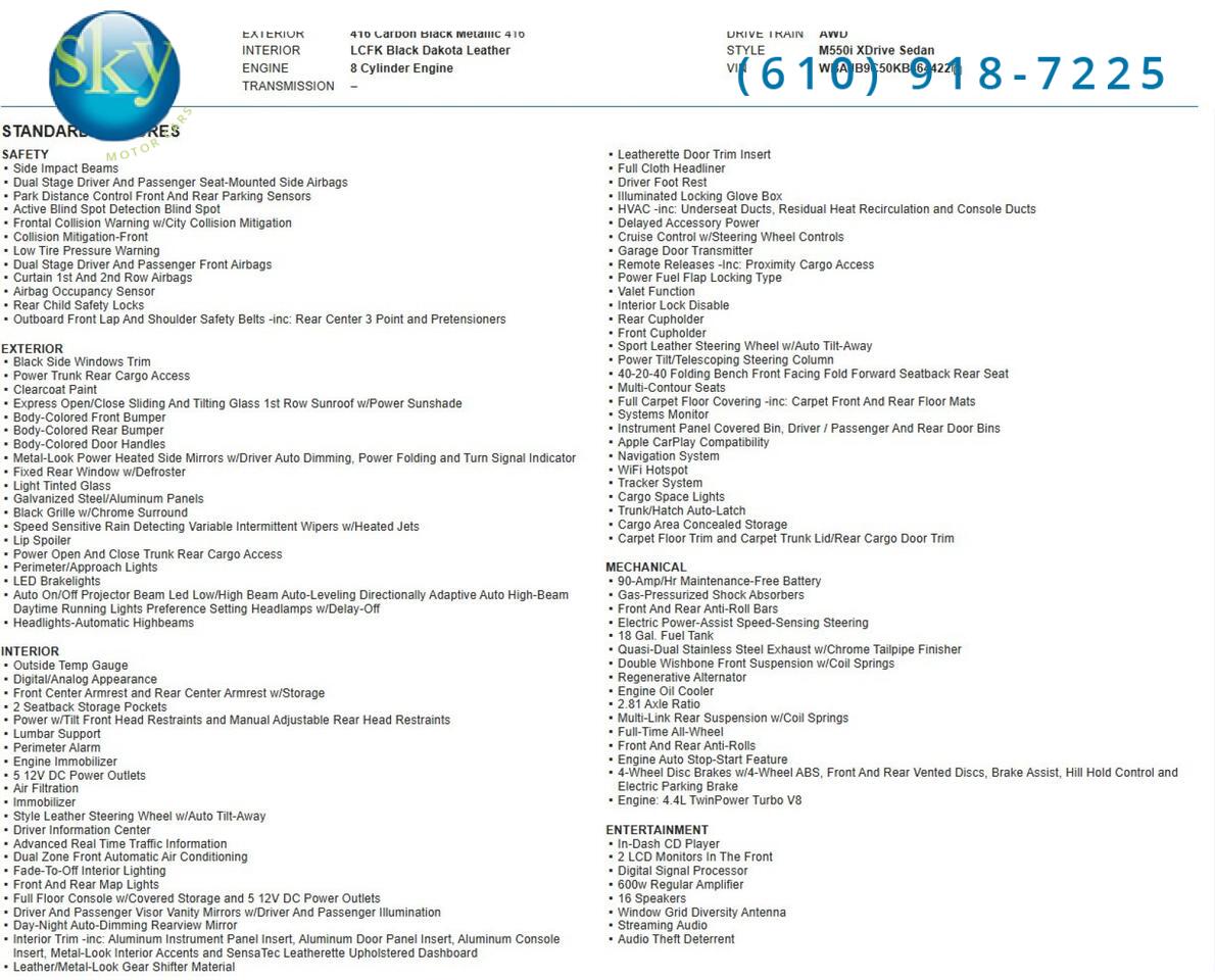 2019 BMW 5 Series M550i xDrive West Chester PA