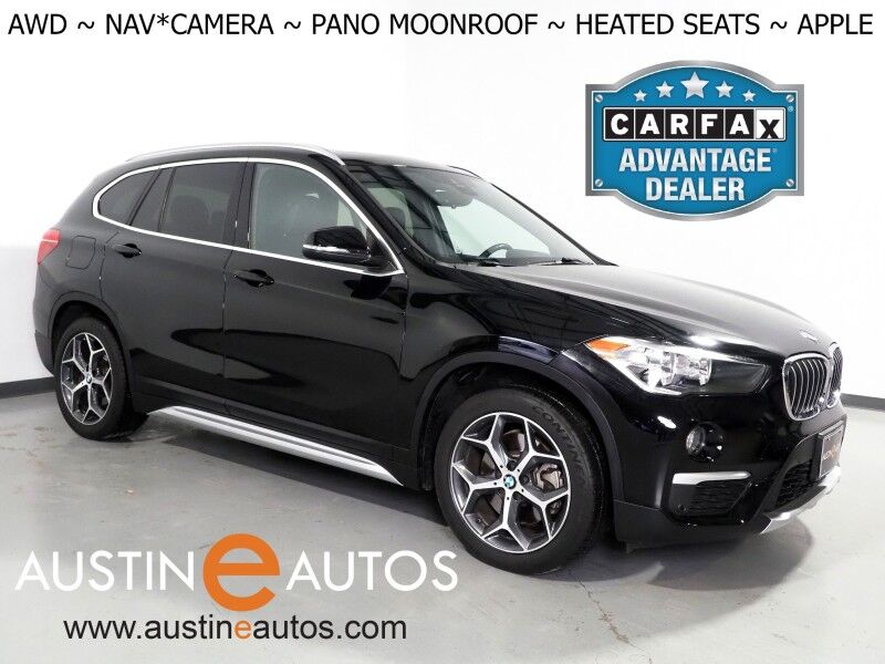 2019 BMW X1 xDrive28i AWD *NAVIGATION, SAFETY ALERTS, BACKUP-CAMERA, PANORAMA MOONROOF, HEATED SEATS/STEERING, COMFORT ACCESS, POWER LIFTGATE, 18 INCH ALLOYS, APPLE CARPLAY