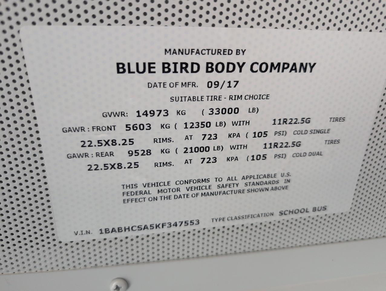 2019 Blue Bird Blue Bird ALL AMERICAN Johnstown NY