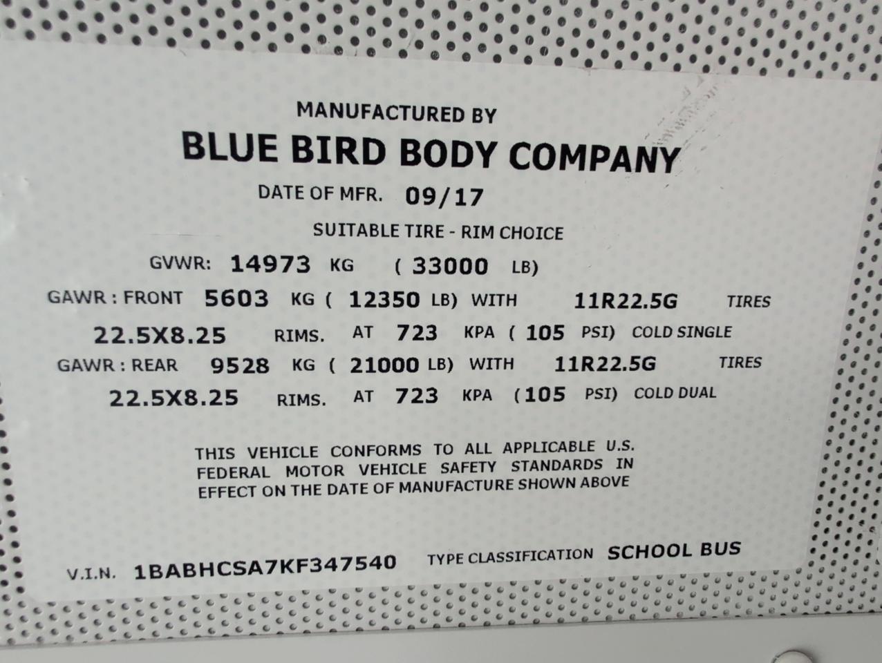 2019 Blue Bird Blue Bird ALL AMERICAN Johnstown NY
