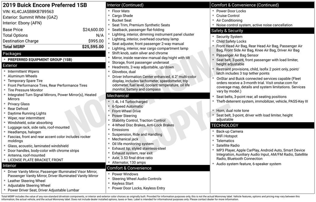 2019 Buick Encore Preferred OR