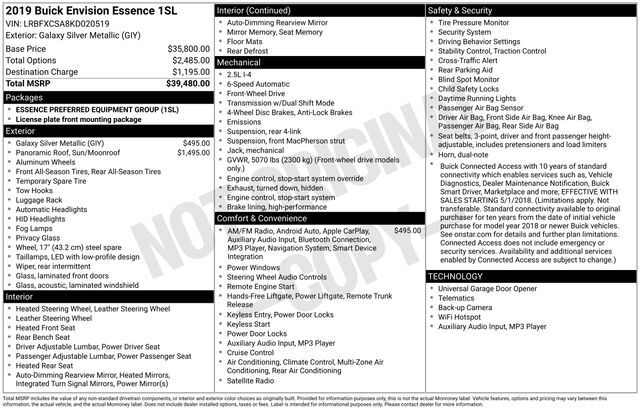 2019 Buick Envision Essence Raleigh NC