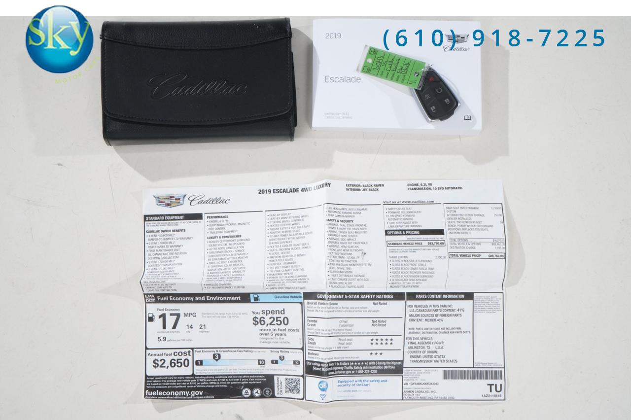 2019 Cadillac Escalade 4WD 8-PASSENGER Luxury Sport Edition + Entertainment West Chester PA