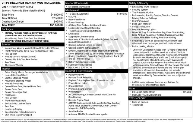 2019 Chevrolet Camaro SS Raleigh NC