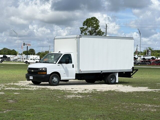 2019 Chevrolet Express StabiliTrak 16 Cutaway Box Truck with Step Bumper and Aluminum Ramp