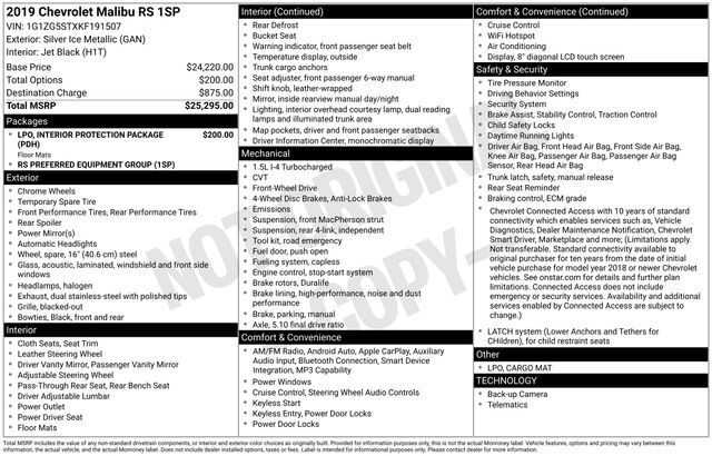 2019 Chevrolet Malibu RS Raleigh NC