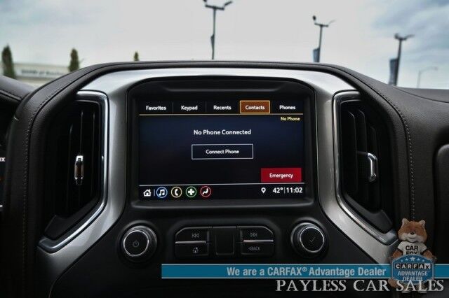 2019 Chevrolet Silverado 1500 LTZ / 4X4 / AutoStart / 5.3L V8 / Power & Heated Leather Seats / Heated Steering Wheel / Apple CarPlay & Android Auto / Keyless Entry & Start / Block Heater / Tow Package / Matching Leer Canopy Anchorage AK