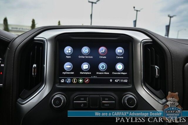 2019 Chevrolet Silverado 1500 LTZ / 4X4 / AutoStart / 5.3L V8 / Power & Heated Leather Seats / Heated Steering Wheel / Apple CarPlay & Android Auto / Keyless Entry & Start / Block Heater / Tow Package / Matching Leer Canopy Anchorage AK