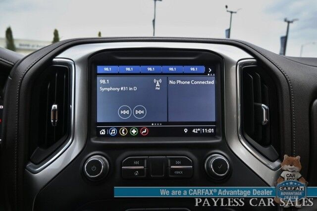 2019 Chevrolet Silverado 1500 LTZ / 4X4 / AutoStart / 5.3L V8 / Power & Heated Leather Seats / Heated Steering Wheel / Apple CarPlay & Android Auto / Keyless Entry & Start / Block Heater / Tow Package / Matching Leer Canopy Anchorage AK