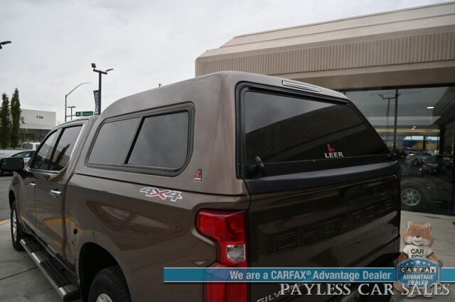 2019 Chevrolet Silverado 1500 LTZ / 4X4 / AutoStart / 5.3L V8 / Power & Heated Leather Seats / Heated Steering Wheel / Apple CarPlay & Android Auto / Keyless Entry & Start / Block Heater / Tow Package / Matching Leer Canopy Anchorage AK