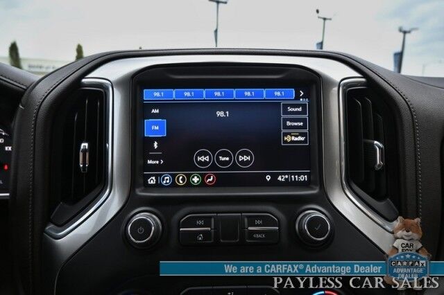 2019 Chevrolet Silverado 1500 LTZ / 4X4 / AutoStart / 5.3L V8 / Power & Heated Leather Seats / Heated Steering Wheel / Apple CarPlay & Android Auto / Keyless Entry & Start / Block Heater / Tow Package / Matching Leer Canopy Anchorage AK