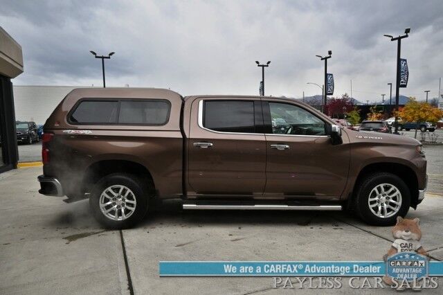 2019 Chevrolet Silverado 1500 LTZ / 4X4 / AutoStart / 5.3L V8 / Power & Heated Leather Seats / Heated Steering Wheel / Apple CarPlay & Android Auto / Keyless Entry & Start / Block Heater / Tow Package / Matching Leer Canopy Anchorage AK