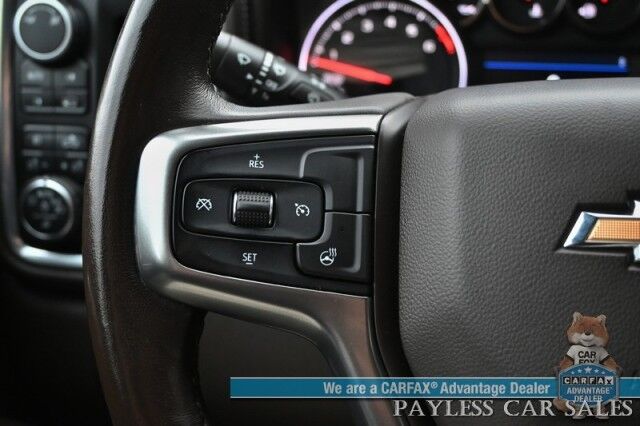 2019 Chevrolet Silverado 1500 LTZ / 4X4 / AutoStart / 5.3L V8 / Power & Heated Leather Seats / Heated Steering Wheel / Apple CarPlay & Android Auto / Keyless Entry & Start / Block Heater / Tow Package / Matching Leer Canopy Anchorage AK