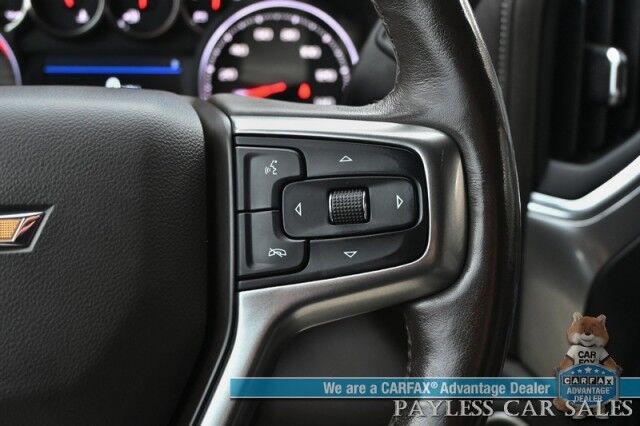 2019 Chevrolet Silverado 1500 LTZ / 4X4 / AutoStart / 5.3L V8 / Power & Heated Leather Seats / Heated Steering Wheel / Apple CarPlay & Android Auto / Keyless Entry & Start / Block Heater / Tow Package / Matching Leer Canopy Anchorage AK