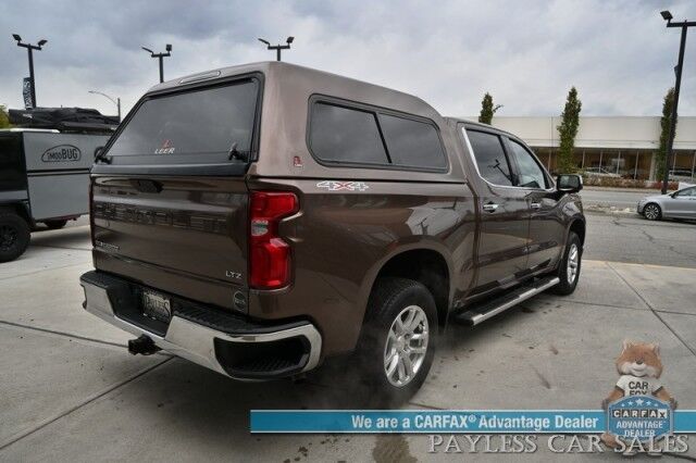 2019 Chevrolet Silverado 1500 LTZ / 4X4 / AutoStart / 5.3L V8 / Power & Heated Leather Seats / Heated Steering Wheel / Apple CarPlay & Android Auto / Keyless Entry & Start / Block Heater / Tow Package / Matching Leer Canopy Anchorage AK