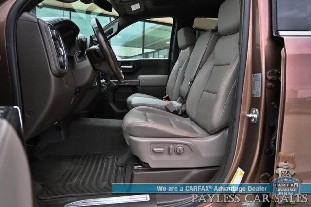 2019 Chevrolet Silverado 1500 LTZ / 4X4 / AutoStart / 5.3L V8 / Power & Heated Leather Seats / Heated Steering Wheel / Apple CarPlay & Android Auto / Keyless Entry & Start / Block Heater / Tow Package / Matching Leer Canopy Anchorage AK