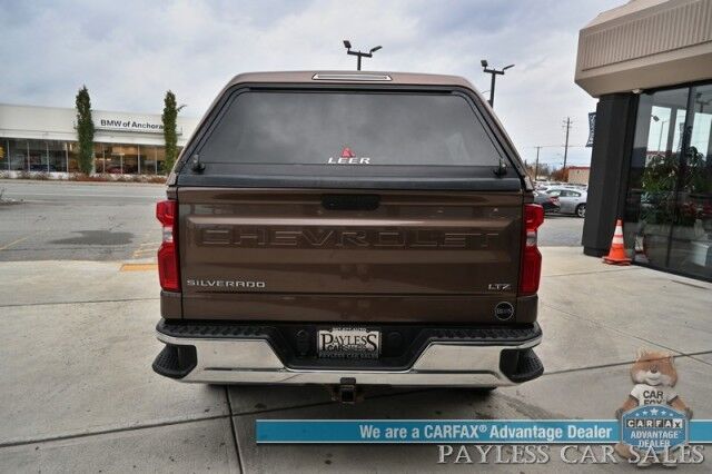 2019 Chevrolet Silverado 1500 LTZ / 4X4 / AutoStart / 5.3L V8 / Power & Heated Leather Seats / Heated Steering Wheel / Apple CarPlay & Android Auto / Keyless Entry & Start / Block Heater / Tow Package / Matching Leer Canopy Anchorage AK