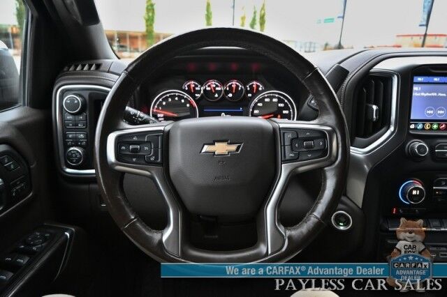 2019 Chevrolet Silverado 1500 LTZ / 4X4 / AutoStart / 5.3L V8 / Power & Heated Leather Seats / Heated Steering Wheel / Apple CarPlay & Android Auto / Keyless Entry & Start / Block Heater / Tow Package / Matching Leer Canopy Anchorage AK