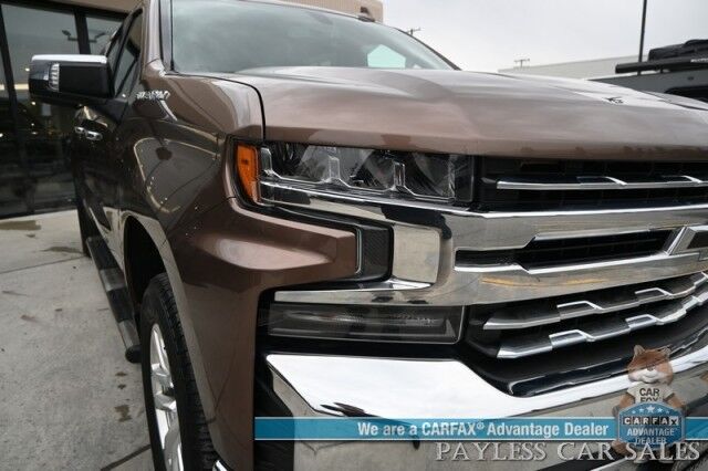 2019 Chevrolet Silverado 1500 LTZ / 4X4 / AutoStart / 5.3L V8 / Power & Heated Leather Seats / Heated Steering Wheel / Apple CarPlay & Android Auto / Keyless Entry & Start / Block Heater / Tow Package / Matching Leer Canopy Anchorage AK