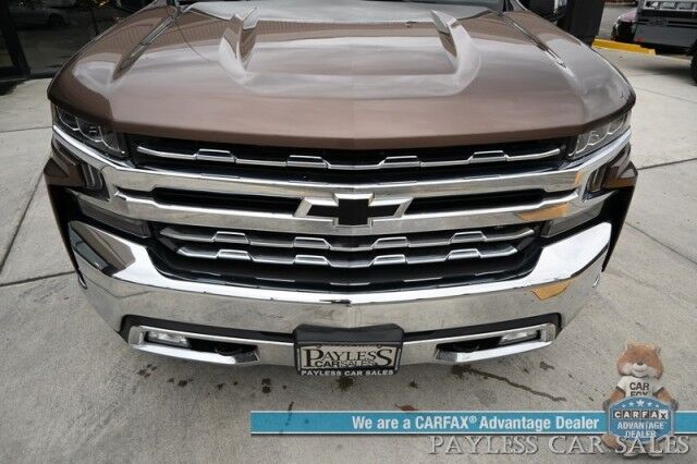 2019 Chevrolet Silverado 1500 LTZ / 4X4 / Crew Cab / AutoStart / 5.3L V8 / Power & Heated Leather Seats / Heated Steering Wheel / Apple CarPlay & Android Auto / Keyless Entry & Start / Block Heater / Tow Package / Matching Leer Canopy Anchorage AK