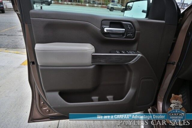 2019 Chevrolet Silverado 1500 LTZ / 4X4 / Crew Cab / AutoStart / 5.3L V8 / Power & Heated Leather Seats / Heated Steering Wheel / Apple CarPlay & Android Auto / Keyless Entry & Start / Block Heater / Tow Package / Matching Leer Canopy Anchorage AK