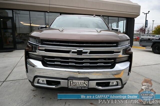 2019 Chevrolet Silverado 1500 LTZ / 4X4 / Crew Cab / AutoStart / 5.3L V8 / Power & Heated Leather Seats / Heated Steering Wheel / Apple CarPlay & Android Auto / Keyless Entry & Start / Block Heater / Tow Package / Matching Leer Canopy Anchorage AK