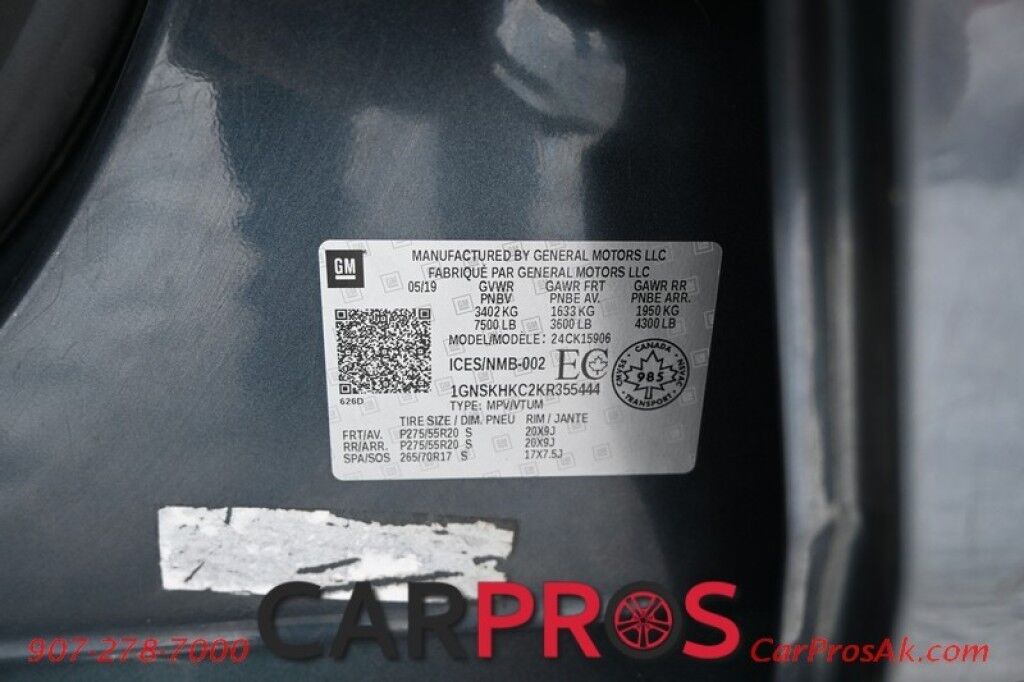 2019 Chevrolet Suburban LT - 5.3L V8 - 4X4 - Power & Heated Leather Seats - Remote Start - Bluetooth - Navigation - Backup Camera - Bose Speakers - Sunroof - 3rd Row - Seats 8 - Rear Entertainment - Power Liftgate - Tow Pkg Anchorage AK