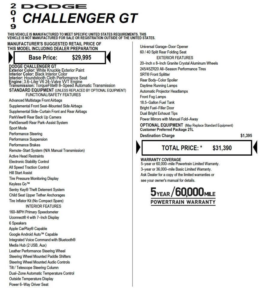 2019 Dodge Challenger GT / Leather Seating / Sport Mode! Lincolnton NC