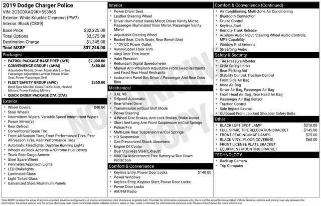 2019 Dodge Charger Police Raleigh NC