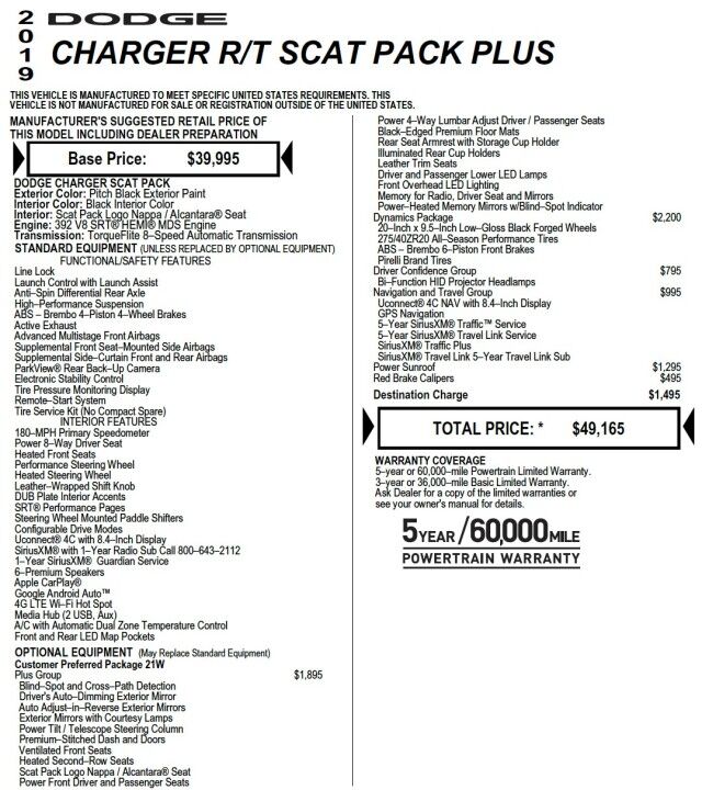 2019 Dodge Charger Scat Pack / Dynamics Package / Plus Group! High Point NC
