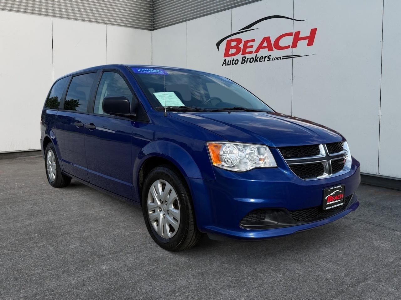 2019 Dodge Grand Caravan SE, 3RD ROW, CAPTAINS CHAIRS, BLUETOOTH, KEYLESS ENTRY, BACKUP CAMERA, CRUISE CONTROL, STEERING WHEEL CONTROLS, THIS VAN IS READY FOR IT'S NEXT FAMILY!