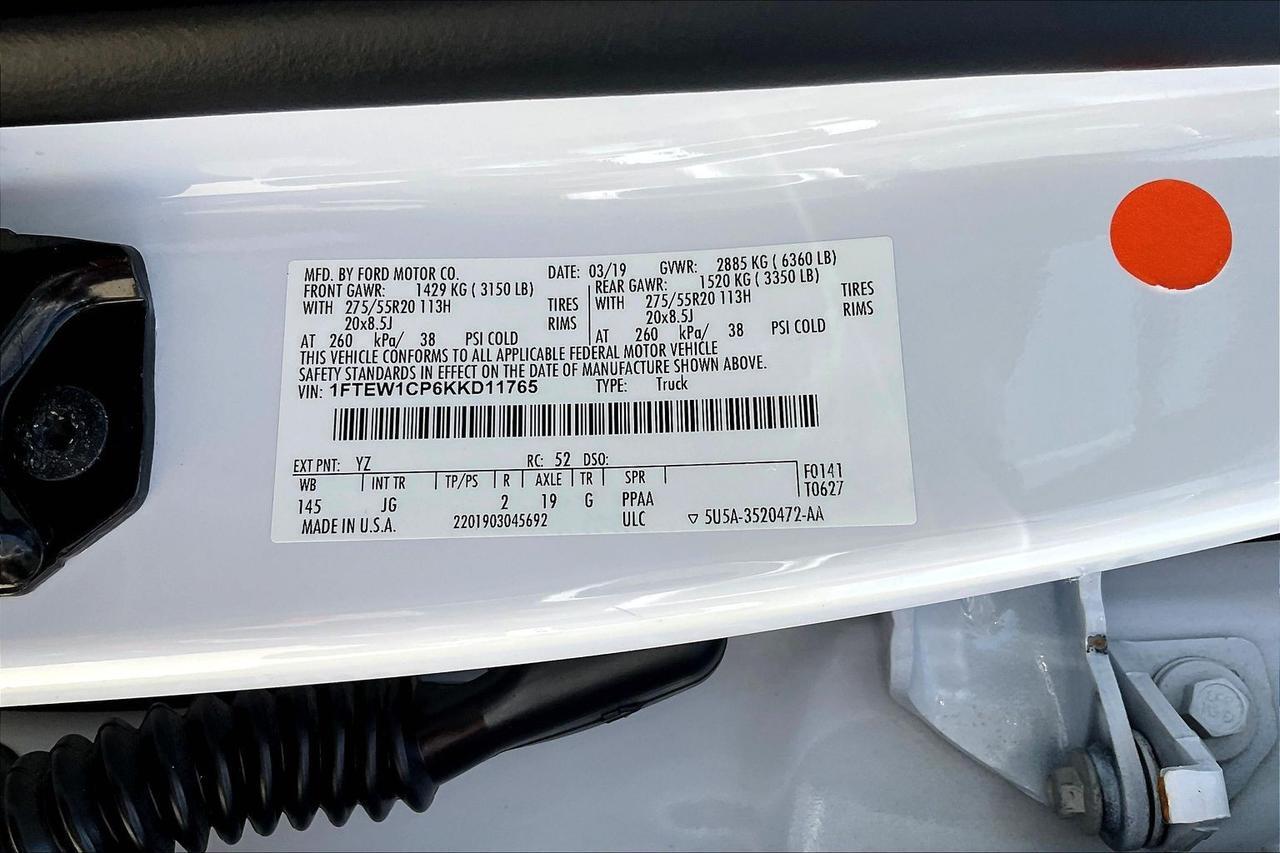 2019 FORD F150 SUPERCREW WHITE at G Motors