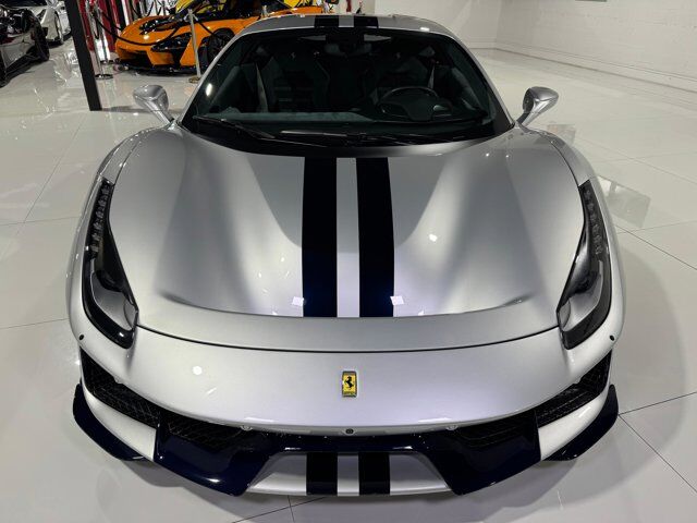 2019 Ferrari 488 Pista Argento Nurburgring paint, painted stripes, carbon wheels, JBL audio, front lifter AND MUCH MORE!! Fort Lauderdale FL