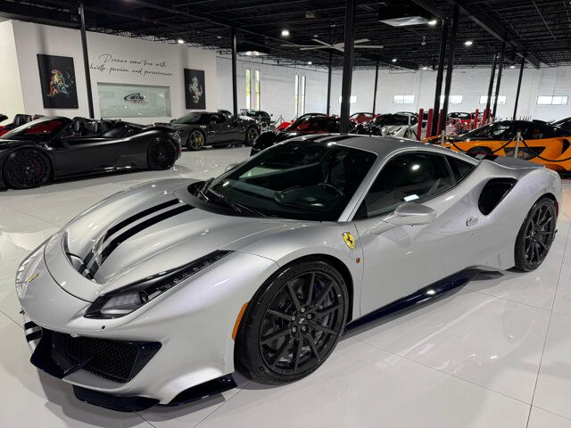2019 Ferrari 488 Pista Argento Nurburgring paint, painted stripes, carbon wheels, JBL audio, front lifter AND MUCH MORE!! Fort Lauderdale FL