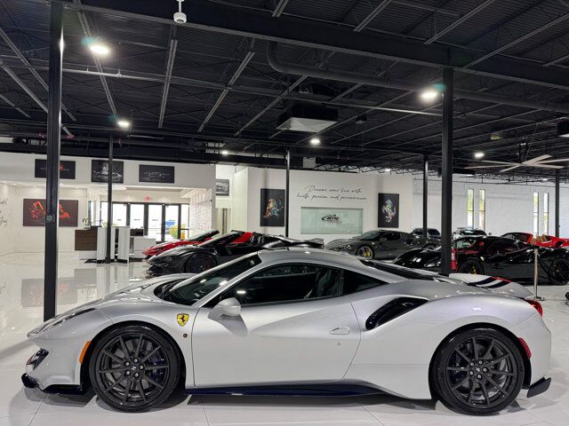 2019 Ferrari 488 Pista Argento Nurburgring paint, painted stripes, carbon wheels, JBL audio, front lifter AND MUCH MORE!! Fort Lauderdale FL