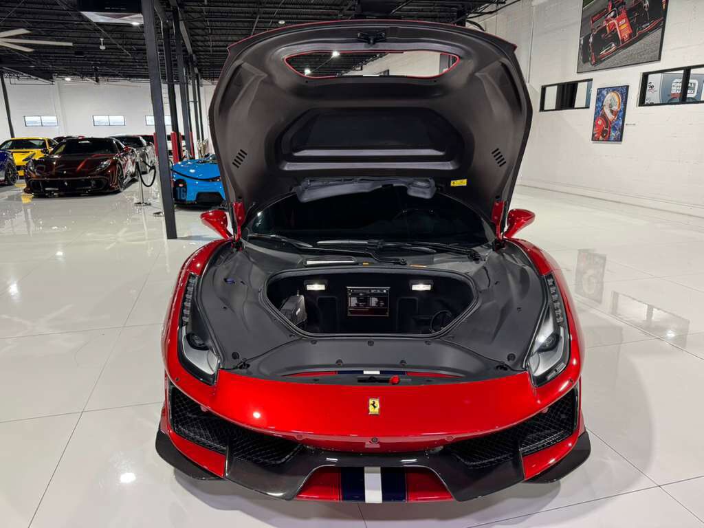 2019 Ferrari 488 Pista Rosso Fuoco paint, Livrea Bianco Avus/Blu Scozia, JBL audio, front lifter, carbon galore AND MORE!!! Fort Lauderdale FL