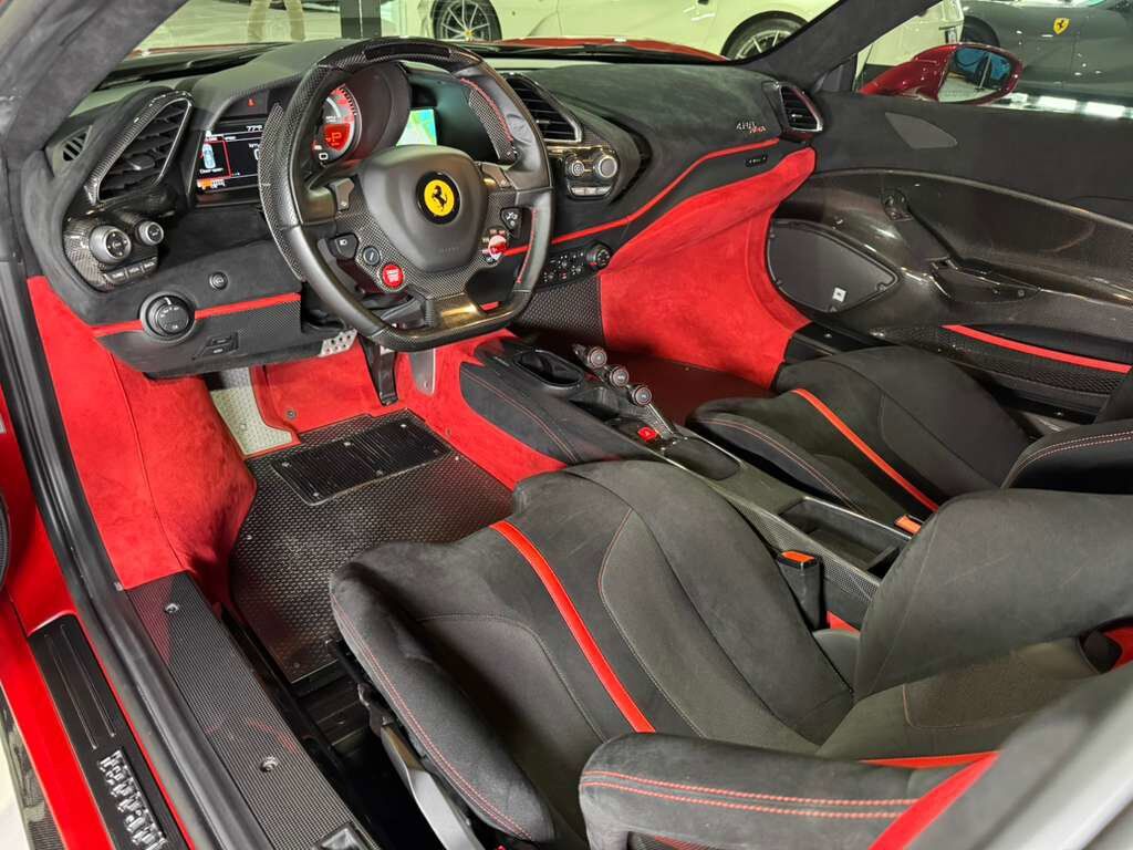 2019 Ferrari 488 Pista Rosso Fuoco paint, Livrea Bianco Avus/Blu Scozia, JBL audio, front lifter, carbon galore AND MORE!!! Fort Lauderdale FL