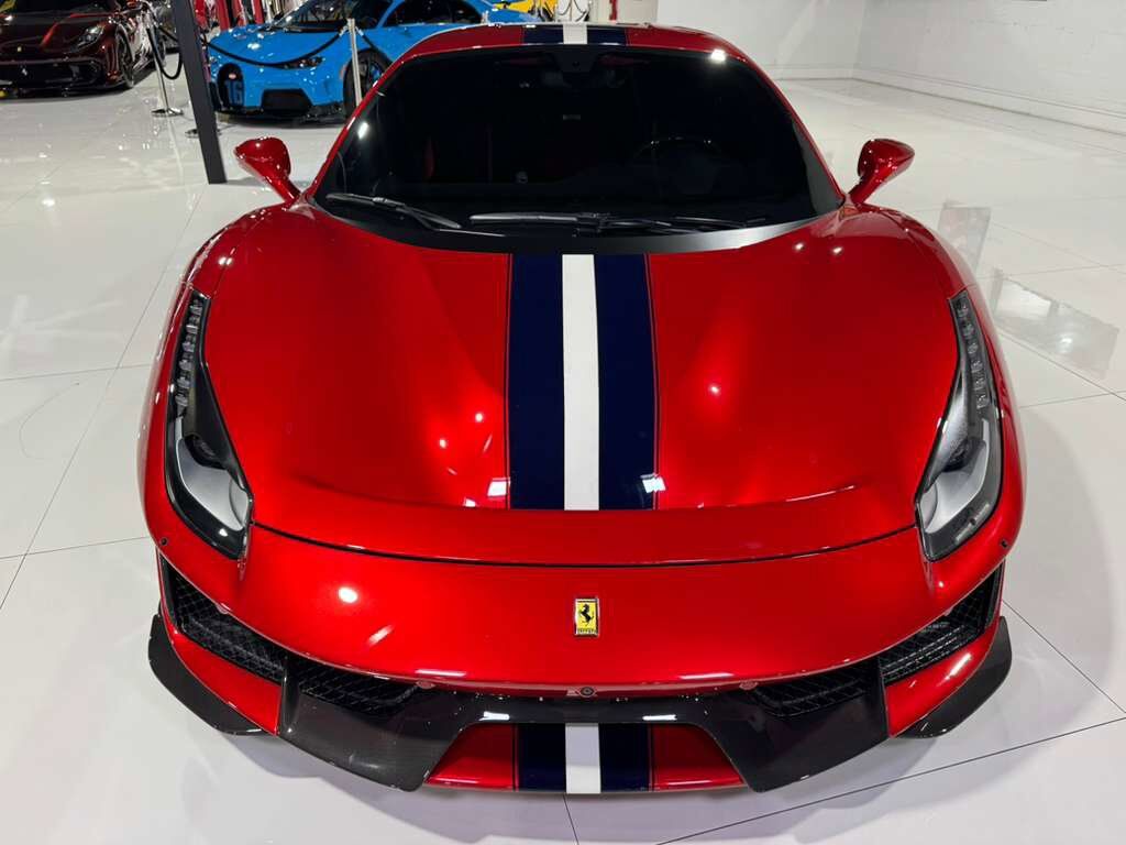 2019 Ferrari 488 Pista Rosso Fuoco paint, Livrea Bianco Avus/Blu Scozia, JBL audio, front lifter, carbon galore AND MORE!!! Fort Lauderdale FL