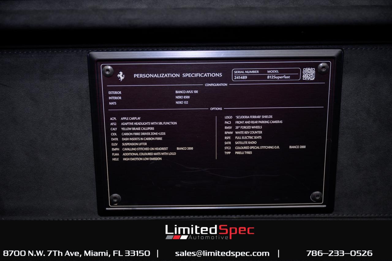 2019 Ferrari 812 Superfast Coupe 2D Miami FL