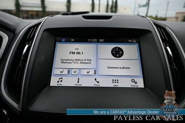 2019 Ford Edge SEL / AWD / Cold Weather & Convenience Pkg / Auto Start / Heated Leather Seats & Steering / Lane Depart & Blind Spot / Apple CarPlay & Android Auto / Back Up Camera / Keyless Entry & Start / Tow Pkg / 1-Owner Anchorage AK