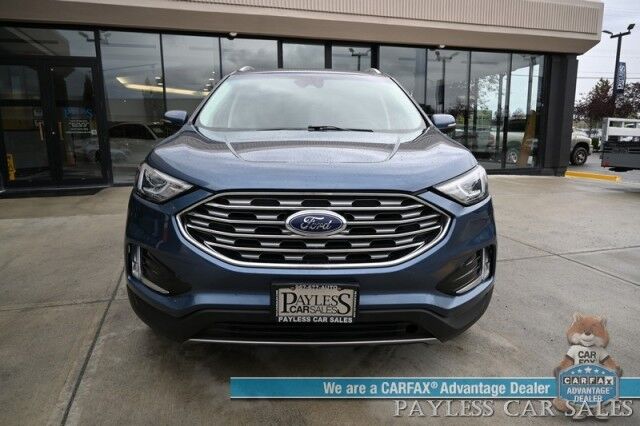 2019 Ford Edge SEL / AWD / Cold Weather & Convenience Pkg / Auto Start / Heated Leather Seats & Steering / Lane Depart & Blind Spot / Apple CarPlay & Android Auto / Back Up Camera / Keyless Entry & Start / Tow Pkg / 1-Owner Anchorage AK