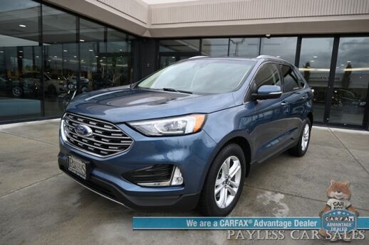 2019 Ford Edge SEL / AWD / Cold Weather & Convenience Pkg / Auto Start / Heated Leather Seats & Steering / Lane Depart & Blind Spot / Apple CarPlay & Android Auto / Back Up Camera / Keyless Entry & Start / Tow Pkg / 1-Owner Anchorage AK