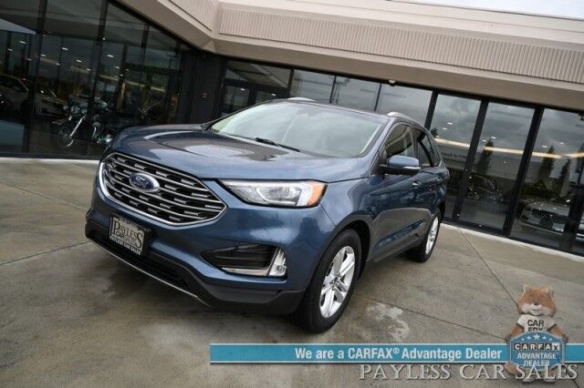 2019 Ford Edge SEL / AWD / Cold Weather & Convenience Pkg / Auto Start / Heated Leather Seats & Steering / Lane Depart & Blind Spot / Apple CarPlay & Android Auto / Back Up Camera / Keyless Entry & Start / Tow Pkg / 1-Owner Anchorage AK