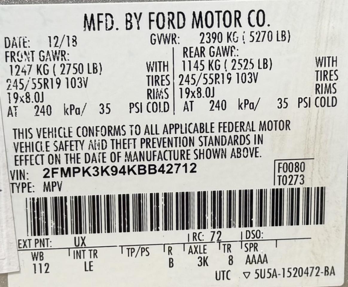 2019 Ford Edge TITANIUM BLIND SPOT ASSIST LEATHER HEATED SEATS REAR CAMERA KEYL Carrollton TX