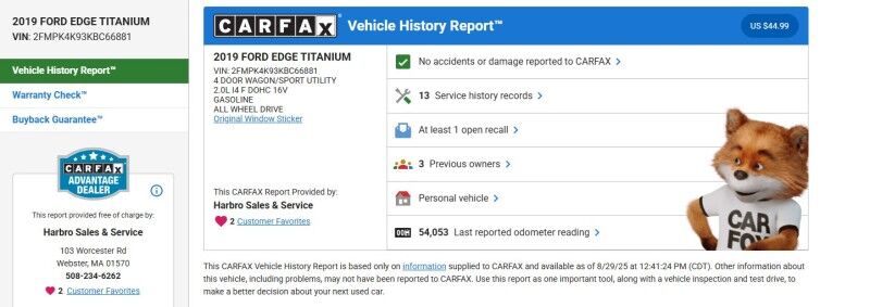 2019 Ford Edge Titanium - ELITE PACKAGE - EXTRA CLEAN Webster MA