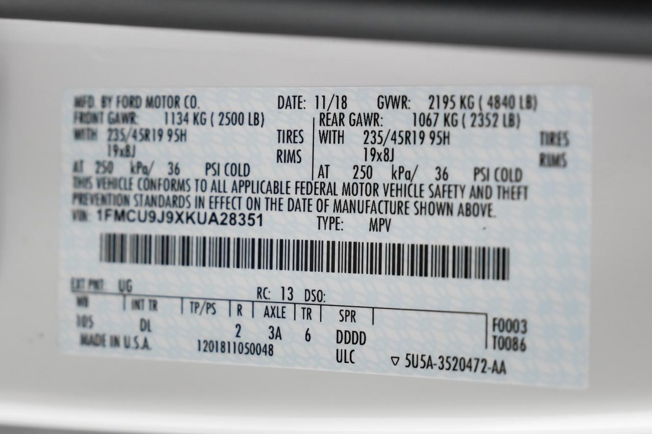 2019 Ford Escape TITANIUM 4WD BLIND SPOT ASSIST NAVIGATION PANORAMA LEATHER HEATE Carrollton TX