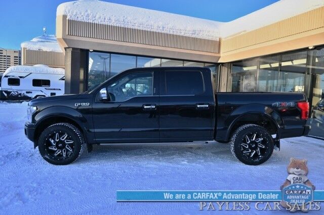 2019 Ford F-150 Platinum / 4X4 / Crew Cab / Auto Start / Heated & Cooled Massaging Leather Seats / Heated Steering Wheel / NAV / B&O Speakers / Blind Spot & Lane Alert / Bluetooth / Back Up Camera / Keyless Entry & Start / Tow Pkg