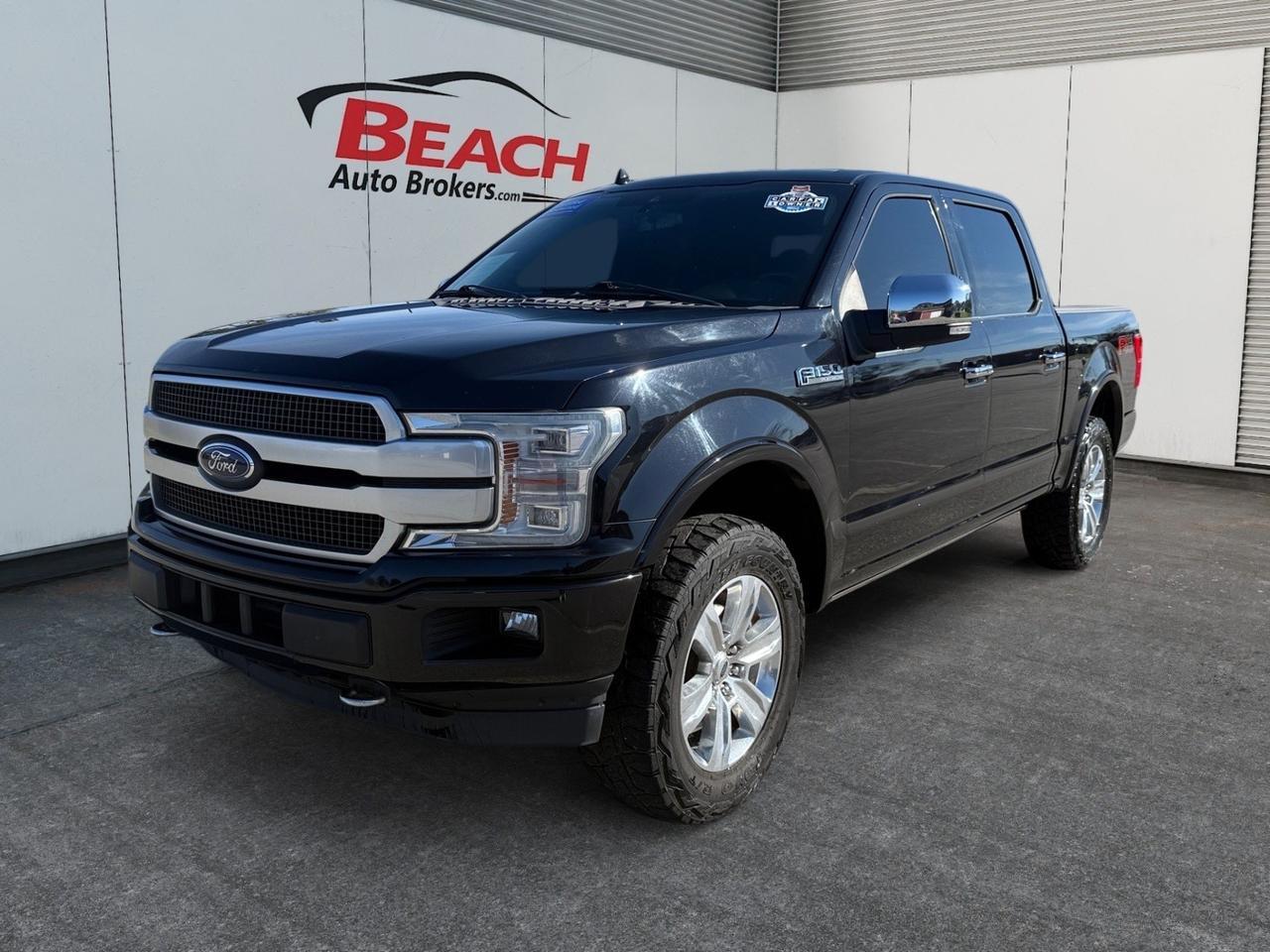 2019 Ford F-150 Platinum, HEATED/VENTILATED SEATS, POWER FOLDING MIRRORS, B&O SPEAKERS, UNIVERSAL GARAGE DOOR OPENER, APPLE CARPLAY/ANDROID AUTO, POWER SLIDING REAR WINDOW, POWER RUNNING BOARDS,TOW HOOKS, TOW PACKAGE, BED LINER, REMOTE START, BACKUP CAMERA, CLEAN CA